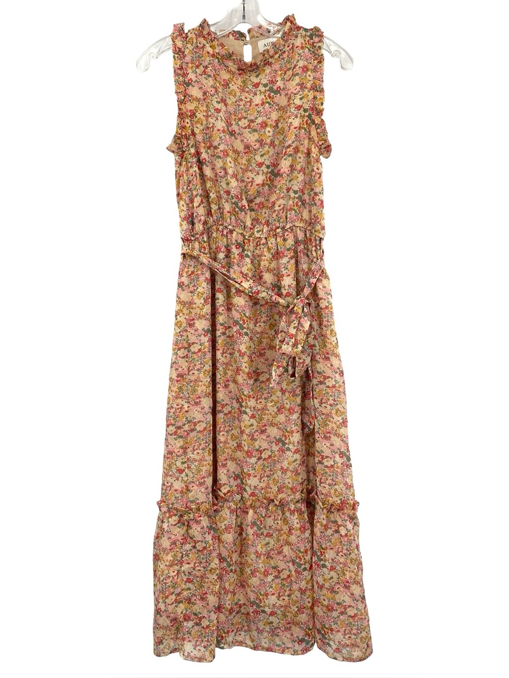 Aura Floral Prairie Ruffle Tiered Midi Dress Size Small Cottagecore Boho